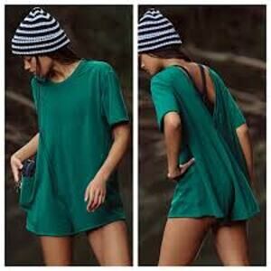 MSRP $70 | NWOT Free People Hot Shot Romper Color Heritage Green Size S-M